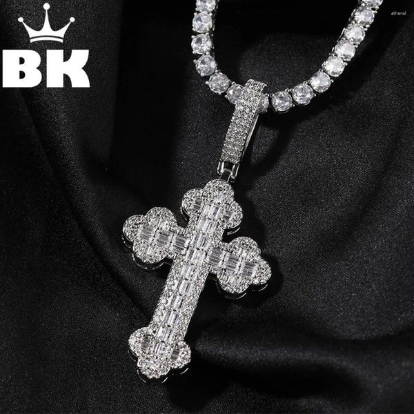Colliers pendants Le collier de croix de nuage glacée bling king bling pour les hommes femmes glacées hors baguettecz charme éblouissante chaîne de hip hop bijoux hip hop