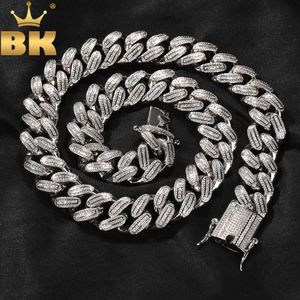 Hanger Kettingen THE BLING KING Luxe 18mm Baguettecz Miami Cubaanse Armband Ketting Iced Out Vierkant Zirconia Link Chain Hiphop Sieraden 231121