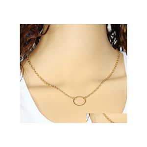 Hanger kettingen De Bohemia Circle unieke charmante Bar Lariat ketting vrouwen geschenk sier vergulde ketting lange druppel levering juwelen otz3t