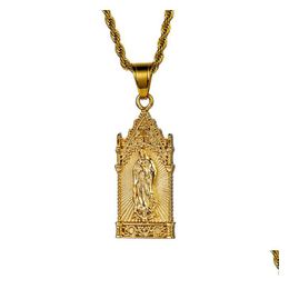 Hanger kettingen de Maagd Maria Madonna ketting roestvrij staal heren antieke Sier goud punk moeder van Christus katholieke Guadalupe pen Dhgdv