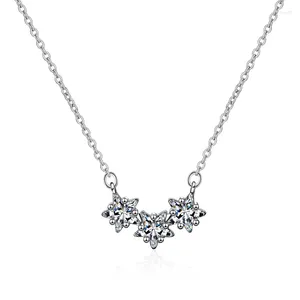 Pendentif Colliers Trois Tiny Star Zirconia Collier Mode Cristal Argent Couleur Bijoux Accessoires Cadeau Pour Femmes Filles Bijoux