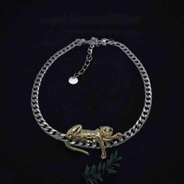 Halsketten mit Anhänger, tibetischer Drache, hockender Leopard, hochwertige französische Vintage-Emaille-Tropfenglasur, mehrschichtige Halskette