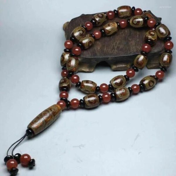 Colliers pendants Tibetan Prayer Inquiétude Dzi Perle Old Agate 9 Eyes ou 3 Collier Gzi Tibet