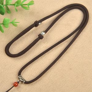 Hanger kettingen Tibetaans zilveren jade lijn lanyard gevlochten ketting rode touw mannen en vrouwen boeddha ropependant