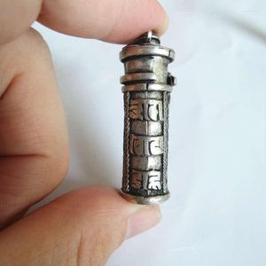 Colliers pendants Tibetan Six mots Mantras Gau Bo￮te de pri￨re Lockets N￩pal Hand Vintage Amulets Copper Cylinder TGB053