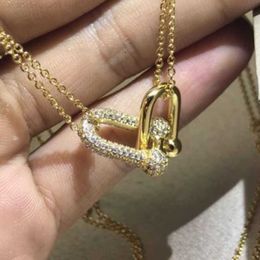 Collares colgantes Tiffanyjewelry Diseñador Joyería Mujer Tiffanyjewelry Collar de corazón transfronterizo T Home Precision Collar de alta calidad Gold Nordo N