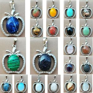 Collares pendientes Ojo de tigre Lapislázuli Malaquita Aventurina Arena azul Cristal Goldstone Howlite Jaspe Unakite Opal Heart Bead WB1114