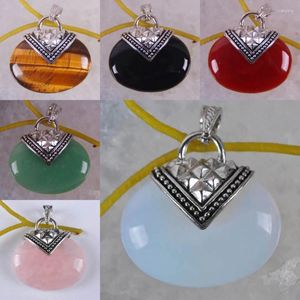 Pendentif Colliers Tigereye / Agate rouge noire / Aventurine verte / Quartz rose / Améthyste / Grès / Opale / Rhodonite Perle Bijoux pour femme Cadeau