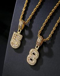 Colliers pendants minuscules nombres mignons 0 1 2 3 4 5 6 7 8 9 CZ Collier Lucky Charm Rolo Collier Rolo Ajustement 9765488