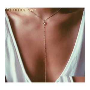 Pendentif Colliers Minuscule Y Superposition Collier Bohème Plage Or Rempli Chocker CZ Charme Bijoux Pour Femmes Dames Cadeaux Drop Livraison P Otn4O