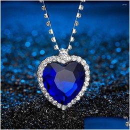 Pendentif Colliers Titanic Heart Of Ocean Blue Love Collier Drop Delivery Bijoux Pendentifs Dhsu5