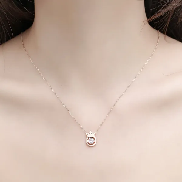 Collares colgantes Titanio Femenino Rosegold Acero inoxidable Cadenas de joyería para mujeres Parejas Regalo