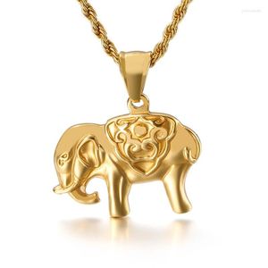 Pendentif Colliers Titane Acier Éléphant Vintage Mâle À La Main En Acier Inoxydable Bijoux Accessoires