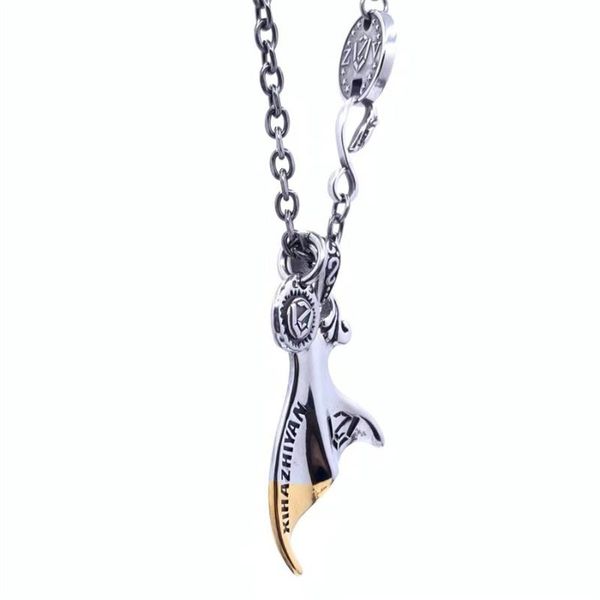 Pendentif Colliers Titane Acier Liberté D'amour Queue De Baleine Collier Hommes Et Femmes Marée Couple Mode Hip Hop Personnalité Bijoux GiftPenda