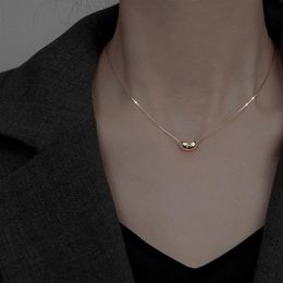 Pendentif Colliers Titane Acier Tempérament Collier Phase Bean Clavicule Chaîne Pour Femmes Mode Charme Bijoux Cadeaux Trendy331u