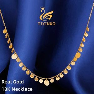 Colliers pendants tiyinuo authentique AU750 Real 18K Collier à franges à franges d'or 18K