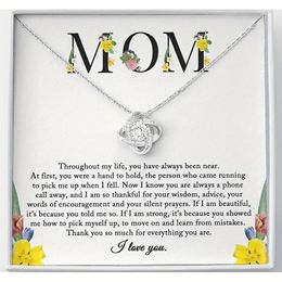 Collares colgantes para el collar de mi madre regalo sentimental del cumpleaños de la hija Día de la madre