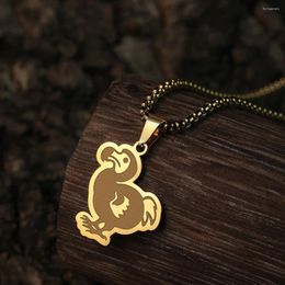 Colliers pendants Todorova Collier d'oiseau dodo éteint pour femmes hommes bijoux animaux en acier inoxydable cadeau d'anniversaire