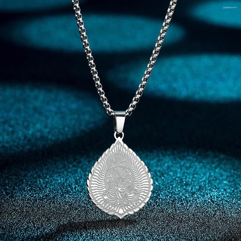 Pendant Necklaces Todorova Meditate Lotus Buddha Stainless Steel Necklace For Men Women Lucky Amulet Jewelry Charm Gifts