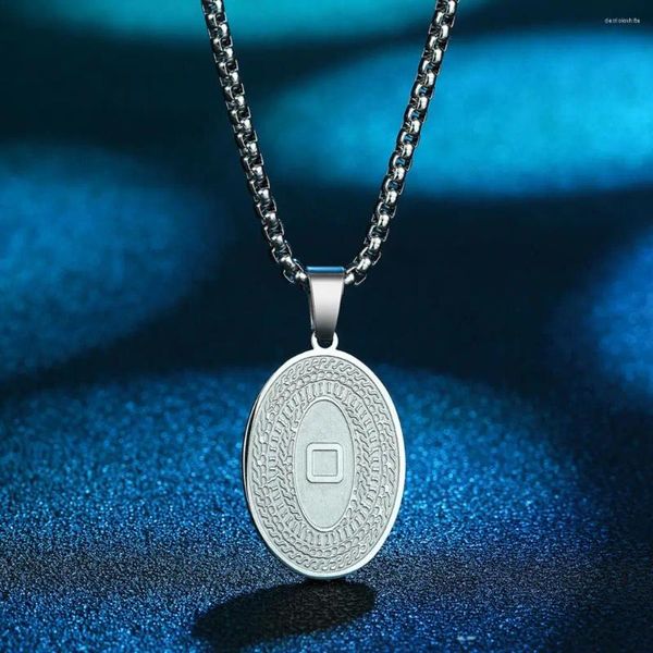 Pendentif Colliers Todorova Punk Acier inoxydable Ovale Coin Disque Médaillon Collier pour Femmes Hommes Bijoux à la mode Cadeau d'anniversaire