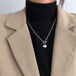 Hanger Kettingen Todorova Eenvoudige Liefde Hartvormige Charm Ketting Zilver Kleur OT Gesp Sleutelbeen Ketting Voor Vrouwen Sieraden Geschenken