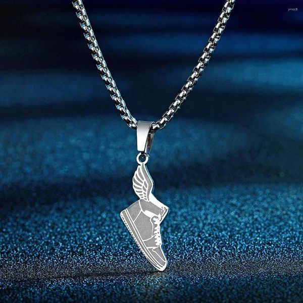 Pendentif Colliers Todorova Trendy Acier inoxydable Belle chaussure ailée Collier pour hommes Femmes Hip Hop Punk Bijoux Cadeau