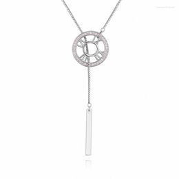 Pendentif Colliers TONGKWOK Vente Bijoux De Mode Collier Zircon Cristal Circulaire Et Flèches #130977