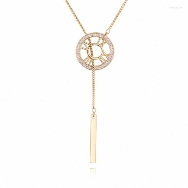 Pendentif Colliers TONGKWOK Vente Bijoux De Mode Collier Zircon Cristal Circulaire Et Flèches # 130975