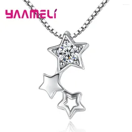 Collares colgantes Top Seller 925 Joyas de plata esterlina estrellas fantásticas centelleantes Clear Cubic Zircon Stone Mujeres Únicas Choker