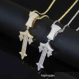 Hanger Kettingen Trapstar Londen Hip Hop Kruis Hanger Ingelegde Zirkoon Pop Rap Stijl Draagbare Tennisketting Cuba Drop Delivery 2022 304j