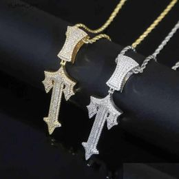 Colliers pendants Trapstar London Hip Hop Cross Cross Inlaid Zircon Pop Rap Style Watable Tennis Chain Cuba Drop Delive Delive Jewelry P Dhrhe New 8198