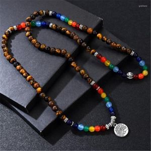 Hanger kettingen boomleven boeddhisme vintage ketting voor mannen 6 mm 108 kralen vrouw steenrozenarmband bidden unisex chakra sieraden