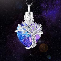 Colliers pendants arbre de vie Crémation Collier pour les cendres de bijoux commémoratif Pet Pet Human236m