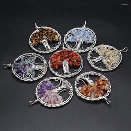 Pendentif Colliers Arbre De Vie Cristal Naturel Pierre Charmes Agts Quartz Pour Faire DIY Collier Bracelet Accessoires