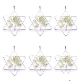 Pendentif Colliers Arbre De Vie Pendentifs Gemmes Naturelles Pierre Olivine Chakra Reiki Étoile À Cinq Branches Métal Merkaba Bijoux N3808 D Dhe4U