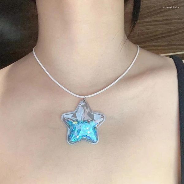 Colliers pendentifs Tendance Tendance Plastique Star Candarbone chaîne Tempérament Coule de cuirs réglables Simple Coule