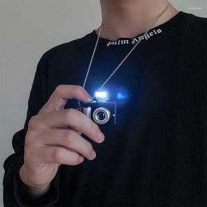 Pendentif Colliers Tendance Punk Flash Caméra En Acier Inoxydable Collier Rétro Longue Chaîne Petit Pour Femmes Homme Amitié