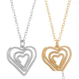 Pendentif Colliers Tendance En Acier Inoxydable Creux Coeur Trombone Charme Femmes Collier Mode Petit Mignon Bijoux Accessoires Cadeaux Dro Otcf8