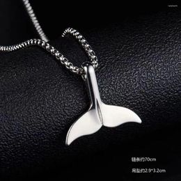 Pendentif Colliers Tendance En Acier Inoxydable Queue De Baleine Pour Femmes Enfants Pendentifs Plage Océan Mer Poisson Sirène Ras Du Cou Bijoux Cadeau