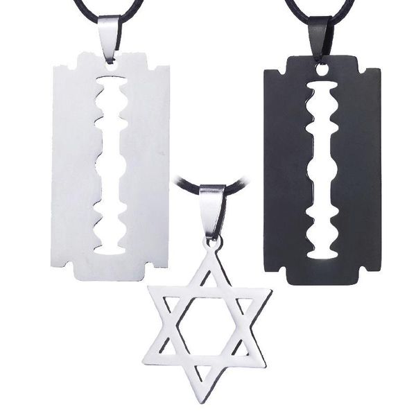 Pendentif Colliers Tendance Rue Hip Hop Rock Flamme Trempe Lame En Acier Titane Collier Pour Femmes Hommes Punk Bijoux