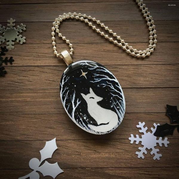 Pendentif Colliers Tendance Unisexe Gothique Corbeau Croix Verre Punk Mode Cadeau Pour Ami