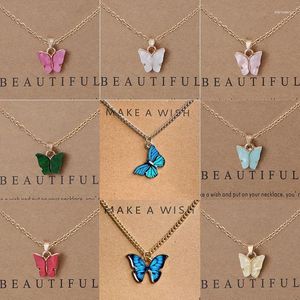 Pendentif Colliers Alliage À La Mode Mignon Élégant Souhait Chance Papillon Belle Pour Les Femmes Mode Bijoux Dropship