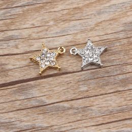 Colliers pendants en alliage en alliage en alliage à la mode Crystal Stars Charms Ornement de mode Collier Collier Cavoure d'oreille Pendants métalliques 50pcs