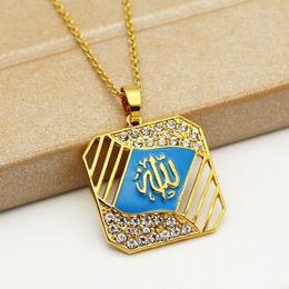 Collares colgantes Moda árabe Islam musulmán Runa Patrón Collar Mujer Metal Amuleto Accesorios Joyería de fiesta