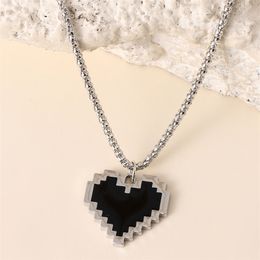 Pendentif Colliers À La Mode Noir Mosaïque Amour Coeur Collier Dames Femmes Mode Bijoux Accessoires Parti Voyage Cadeaux 230801