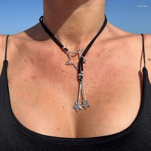 Pendentif Colliers Trendy Boho Summer Starfish Collier en cuir pour femmes Beach Bohemia Nekclaces Vintage Style ethnique Bijoux Cadeaux de fête