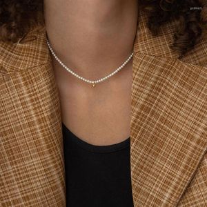Colliers pendentifs à la mode perles d'imitation collier de perles femmes simple brin fait à la main pour bijoux cadeau pendentif Godl22