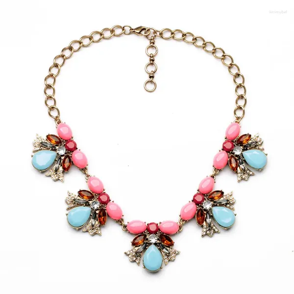 Colliers pendants accessoires bijoux tendances convivial costume major rose corde de perles Blue Drops Collier d'eau