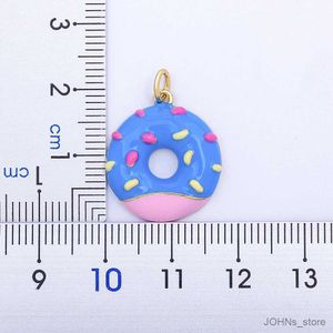 Hanger Kettingen Trendy Kaii Donut Brood Emaille Druppel Olie Kleurrijke Hanger Lucky Snoep Kleur Ketting Sieraden Ketting Voor Kinderen verjaardagsfeestje Cadeau R231201