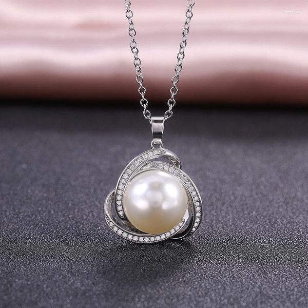 Pendentif Colliers Collier à la mode Bijoux pour femmes Cadeau Blanc Perle Anniversaire élégant